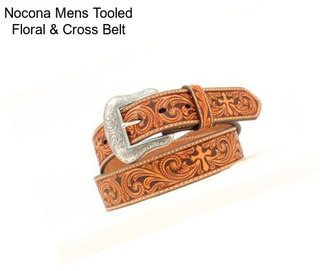 Nocona Mens Tooled Floral & Cross Belt