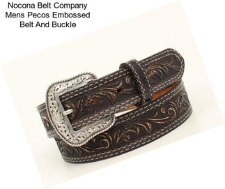 Nocona Belt Company Mens Pecos Embossed Belt And Buckle