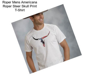 Roper Mens Americana Roper Steer Skull Print T-Shirt