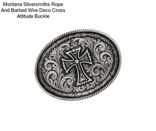 Montana Silversmiths Rope And Barbed Wire Deco Cross Attitude Buckle