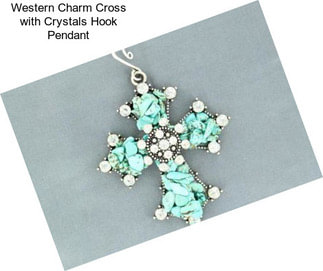 Western Charm Cross with Crystals Hook Pendant