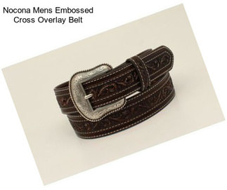 Nocona Mens Embossed Cross Overlay Belt