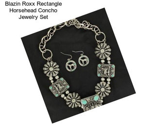 Blazin Roxx Rectangle Horsehead Concho Jewelry Set