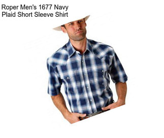 Roper Men\'s 1677 Navy Plaid Short Sleeve Shirt