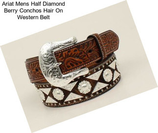 Ariat Mens Half Diamond Berry Conchos Hair On Western Belt