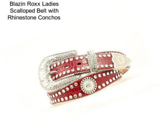 Blazin Roxx Ladies Scalloped Belt with Rhinestone Conchos