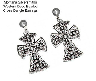 Montana Silversmiths Western Deco Beaded Cross Dangle Earrings