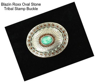 Blazin Roxx Oval Stone Tribal Stamp Buckle