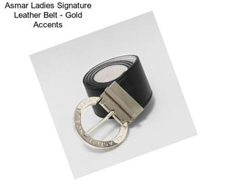 Asmar Ladies Signature Leather Belt - Gold Accents