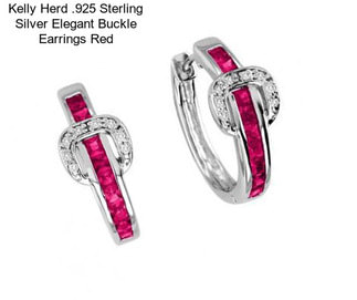 Kelly Herd .925 Sterling Silver Elegant Buckle Earrings Red