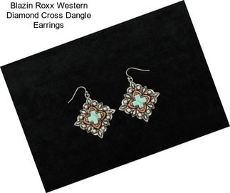 Blazin Roxx Western Diamond Cross Dangle Earrings