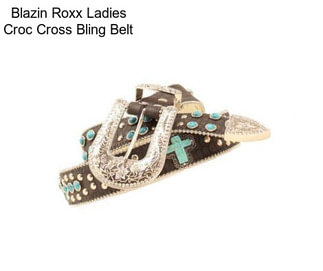 Blazin Roxx Ladies Croc Cross Bling Belt