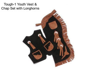 Tough-1 Youth Vest & Chap Set with Longhorns