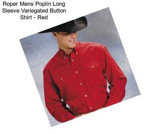 Roper Mens Poplin Long Sleeve Variegated Button Shirt - Red