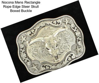 Nocona Mens Rectangle Rope Edge Steer Skull Boxed Buckle