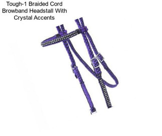 Tough-1 Braided Cord Browband Headstall With Crystal Accents