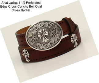 Ariat Ladies 1 1/2 Perforated Edge Cross Concho Belt Oval Cross Buckle