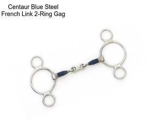 Centaur Blue Steel French Link 2-Ring Gag