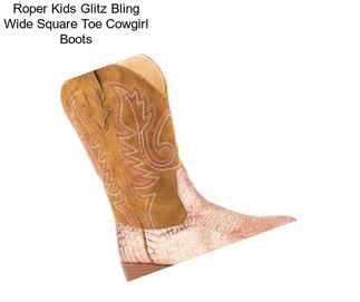 Roper Kids Glitz Bling Wide Square Toe Cowgirl Boots