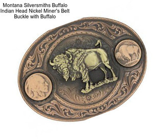Montana Silversmiths Buffalo Indian Head Nickel Miner\'s Belt Buckle with Buffalo