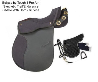 Eclipse by Tough 1 Pro Am Synthetic Trail/Endurance Saddle With Horn - 6 Piece