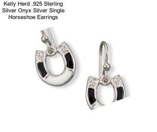 Kelly Herd .925 Sterling Silver Onyx Silver Single Horseshoe Earrings