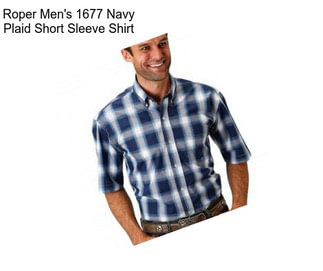 Roper Men\'s 1677 Navy Plaid Short Sleeve Shirt