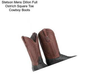 Stetson Mens Dillon Full Ostrich Square Toe Cowboy Boots