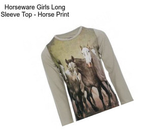 Horseware Girls Long Sleeve Top - Horse Print