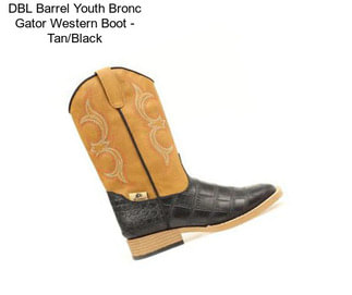 DBL Barrel Youth Bronc Gator Western Boot - Tan/Black