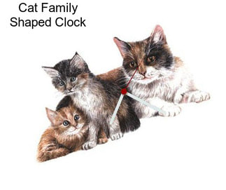 Cat Family Shaped Clock