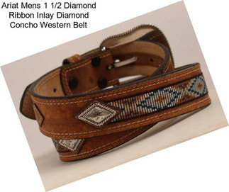 Ariat Mens 1 1/2 Diamond Ribbon Inlay Diamond Concho Western Belt