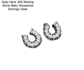 Kelly Herd .925 Sterling Silver Baby Horseshoe Earrings Clear