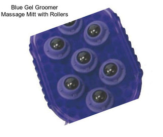 Blue Gel Groomer Massage Mitt with Rollers