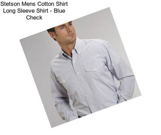 Stetson Mens Cotton Shirt Long Sleeve Shirt - Blue Check