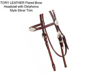 TORY LEATHER Flared Brow Headstall with Oklahoma Style Silver Trim