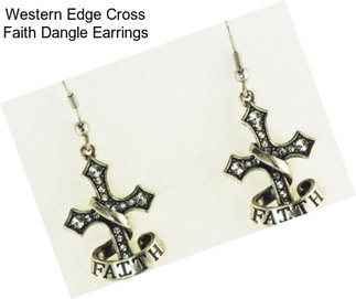 Western Edge Cross Faith Dangle Earrings