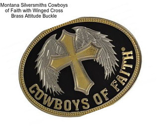 Montana Silversmiths Cowboys of Faith with Winged Cross Brass Attitude Buckle