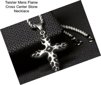 Twister Mens Flame Cross Center Stone Necklace