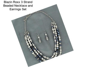 Blazin Roxx 3 Strand Beaded Necklace and Earrings Set