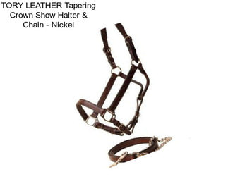 TORY LEATHER Tapering Crown Show Halter & Chain - Nickel