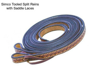 Simco Tooled Split Reins with Saddle Laces