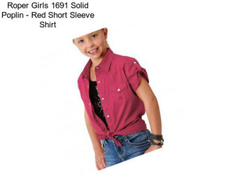 Roper Girls 1691 Solid Poplin - Red Short Sleeve Shirt