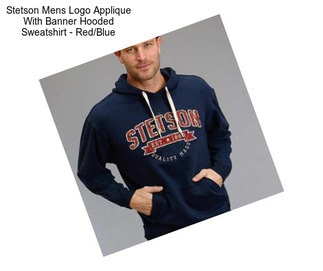 Stetson Mens Logo Applique With Banner Hooded Sweatshirt - Red/Blue