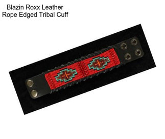 Blazin Roxx Leather Rope Edged Tribal Cuff