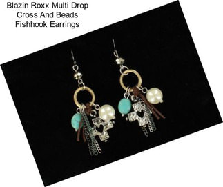 Blazin Roxx Multi Drop Cross And Beads Fishhook Earrings