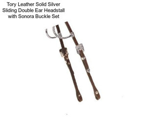 Tory Leather Solid Silver Sliding Double Ear Headstall with Sonora Buckle Set