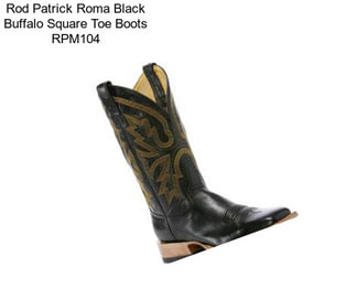 Rod Patrick Roma Black Buffalo Square Toe Boots RPM104