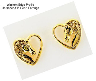 Western Edge Profile Horsehead In Heart Earrings