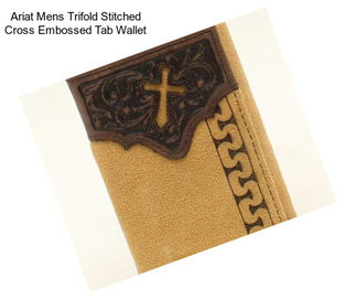 Ariat Mens Trifold Stitched Cross Embossed Tab Wallet